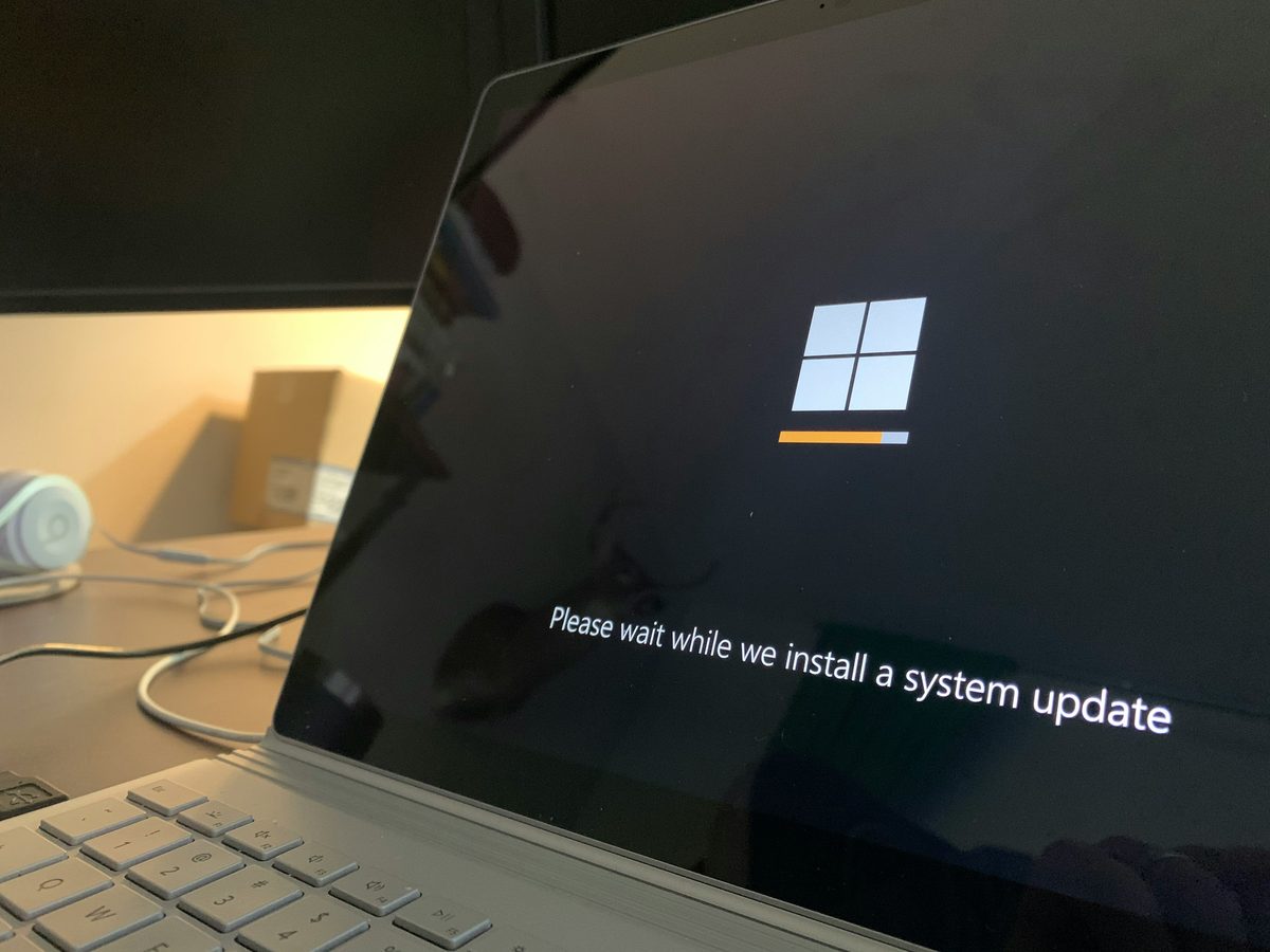 New computer running Windows setup and updates